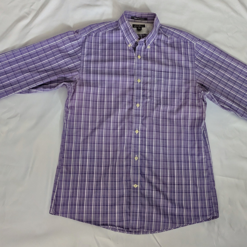 Eddie Bauer Lavender Checkered Men's Shirt